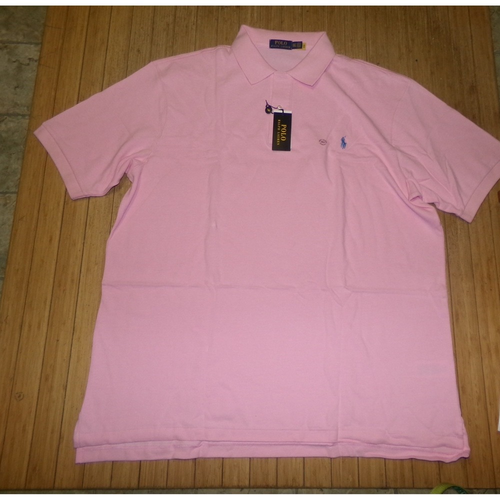 Polo Ralph Lauren Mens Pink Short Sleeve Pique Polo Shirt 2XLT Big and Tall NWT